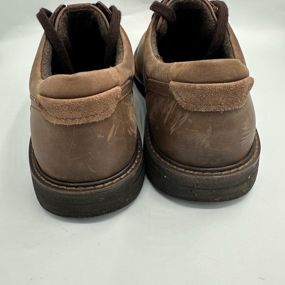 ECCO Shoes Mens Size 12-12.5 / EU 46 Leather Brown Lace-Up Derby Dress Shoe Heel - Picture 4 of 11